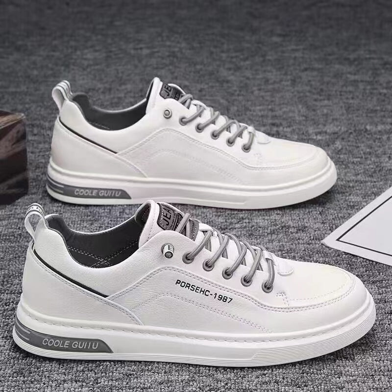 Damen lässige Leder Sneakers mit atmungsaktivem Innenfutter EB
