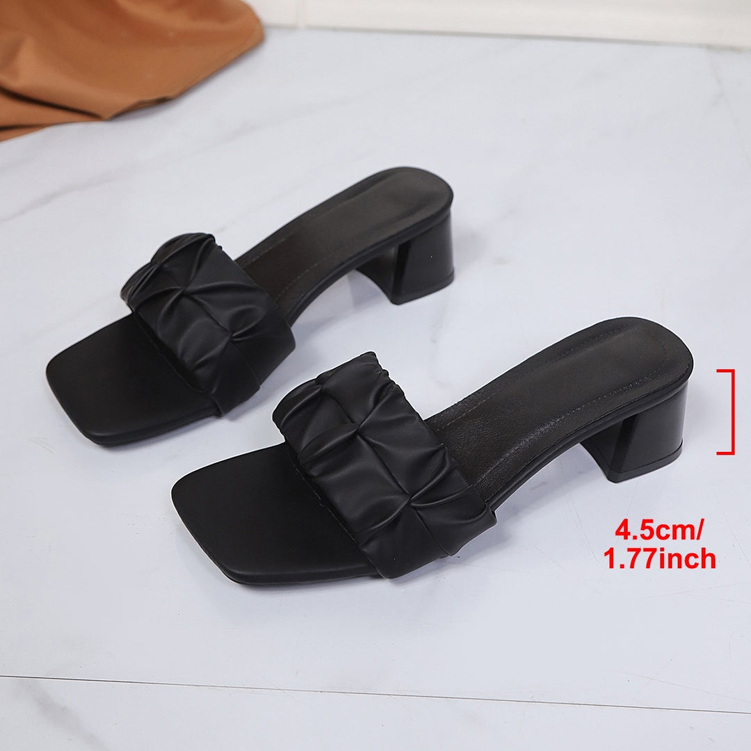 Damen Elegante und komfortable Mules mit raffiniertem Rüschendesign EB