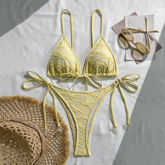 Damen Triangel-Bikini mit verspielten Schleifen EB