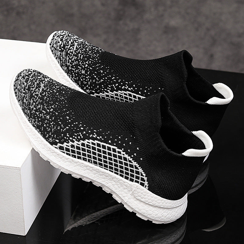 Damen Freizeit-Laufschuhe mit atmungsaktivem Strickdesign und rutschfester Sohle EB