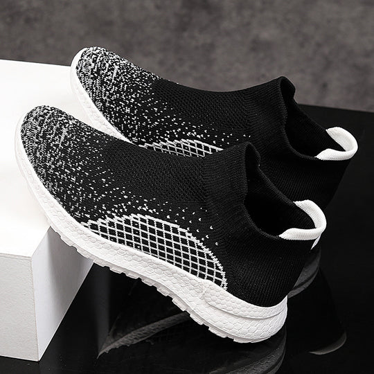 Damen Freizeit-Laufschuhe mit atmungsaktivem Strickdesign und rutschfester Sohle EB