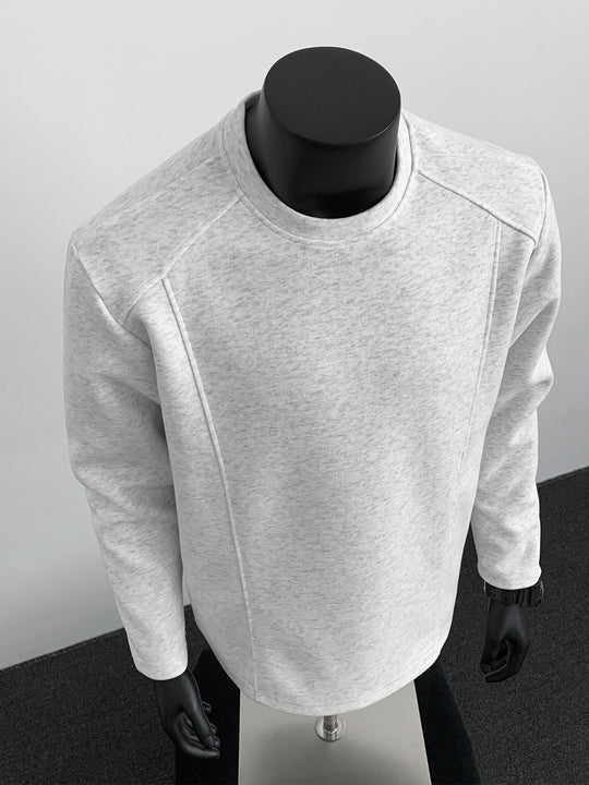 Herren nan taillierter Rundhals-Sweater aus dichtem Sweatstoff mit flachen Ziernähten und Raglanärmeln EB