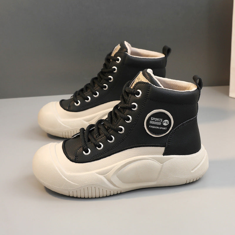 Damen modische High-Top Sneakers mit strapazierfähiger Sohle und sportlichem Design EB