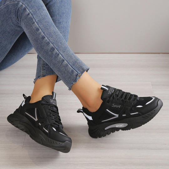 Damen Sportliche Sneakers mit flexibler Laufsohle und atmungsaktivem Obermaterial EB