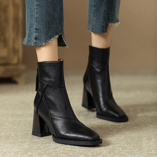 Damen modische Ankle Boots mit eleganter Schafthöhe und sorgfältiger Nahtverarbeitung EB