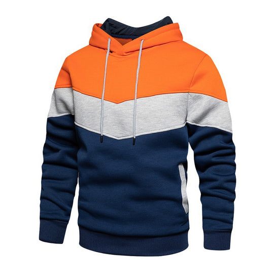 Herren Kapuzenpullover mit kontrastierenden Farbblöcken und weichem Innenfutter EB