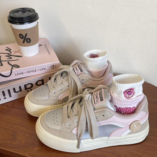 Damen Trendige Sneaker mit modischer Oberflächenstruktur und atmungsaktiver Innensohle EB