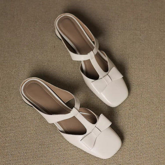 Damen Slingback-Pantoletten mit elegantem Schleifen-Design EB