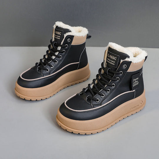 Damen hochgeschnittene Winterstiefel mit warmem Innenfutter und rutschfester Sohle EB