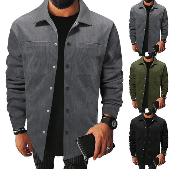Herren Hochwertige Cordjacke mit praktischen Brusttaschen EB