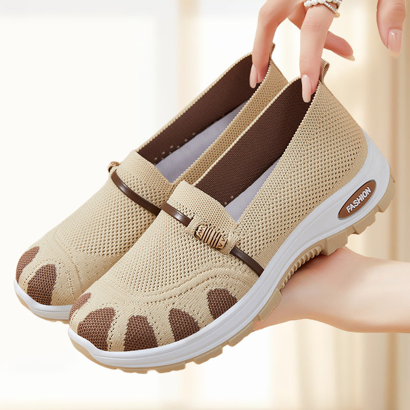 Damen Flexibilität Slip-On Freizeitschuhe mit atmungsaktivem Obermaterial EB