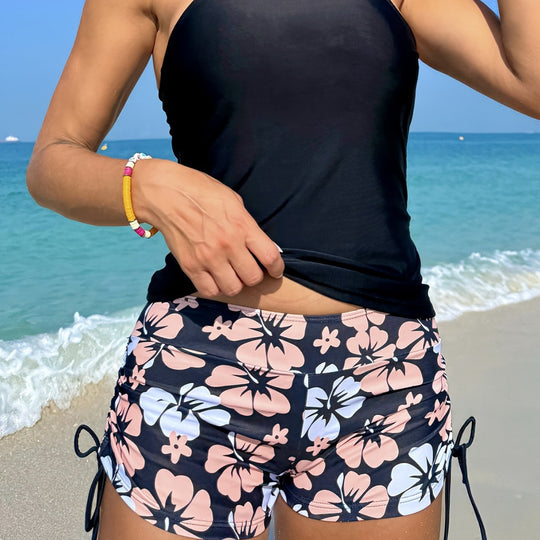 Damen Tankini-Set mit lässigem Oberteil und hoch taillierten Shorts EB