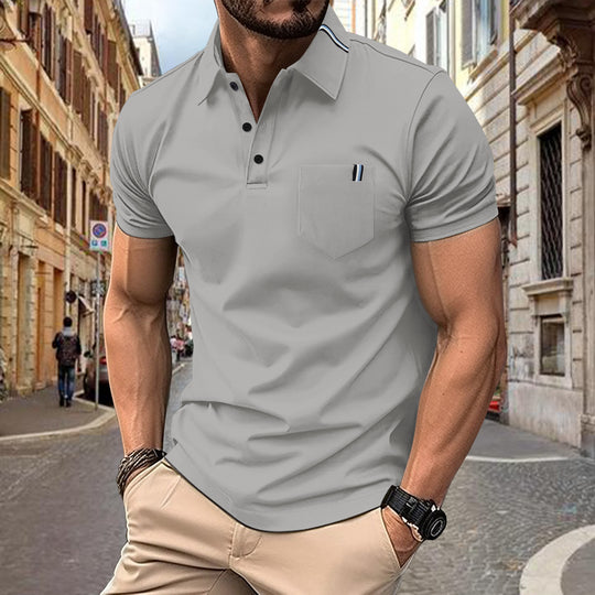 Herren Polohemd mit modernem Schnitt und Brusttasche EB