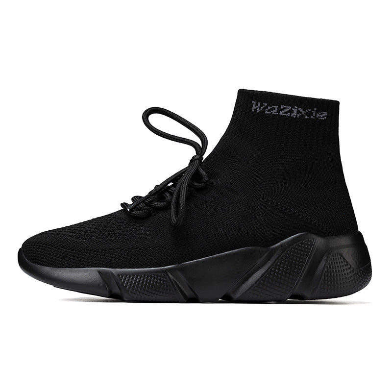 Damen Hochgeschnittene Sport Sneakers mit elastischem Strick-Obermaterial EB