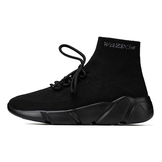 Damen Hochgeschnittene Sport Sneakers mit elastischem Strick-Obermaterial EB