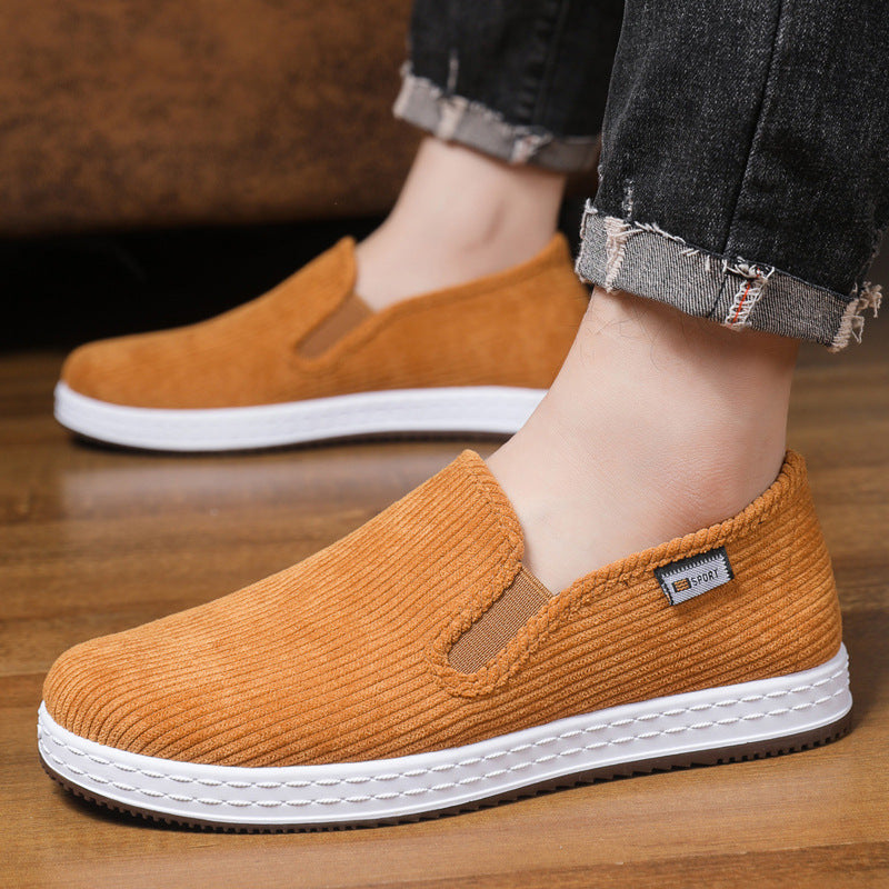 Damen Bequeme Cord-Slipper mit elastischem Einstieg EB