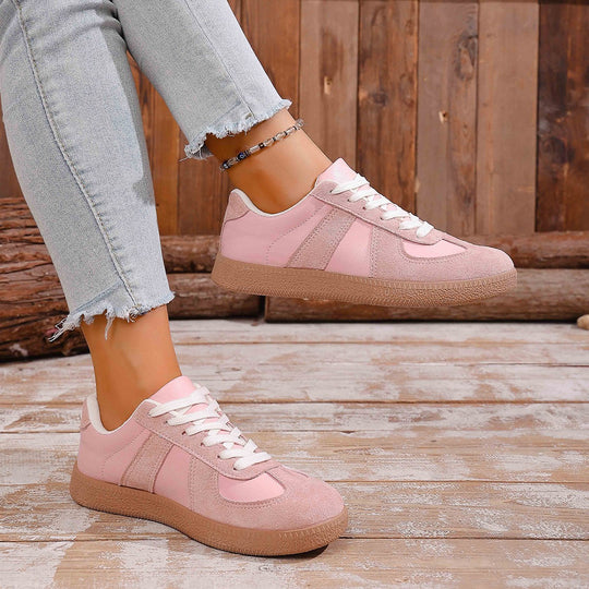 Damen Schnür-Sneaker aus Wildleder und Kunstleder EB