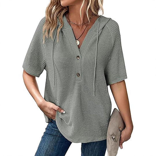 Damen Kapuzenshirt im Waffelmuster EB