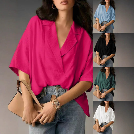 Damen elegante und luftige Bluse im Kimono-Stil EB