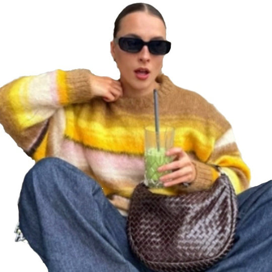 Damen Grobstrick Pullover mit lässiger Passform und oversized Schnitt EB