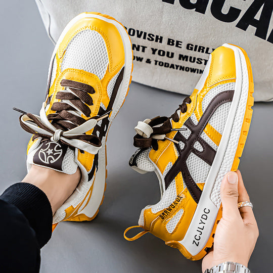 Damen sportliche Lauf-Sneaker mit atmungsaktiver Mesh-Oberfläche und stoßdämpfender Sohle EB