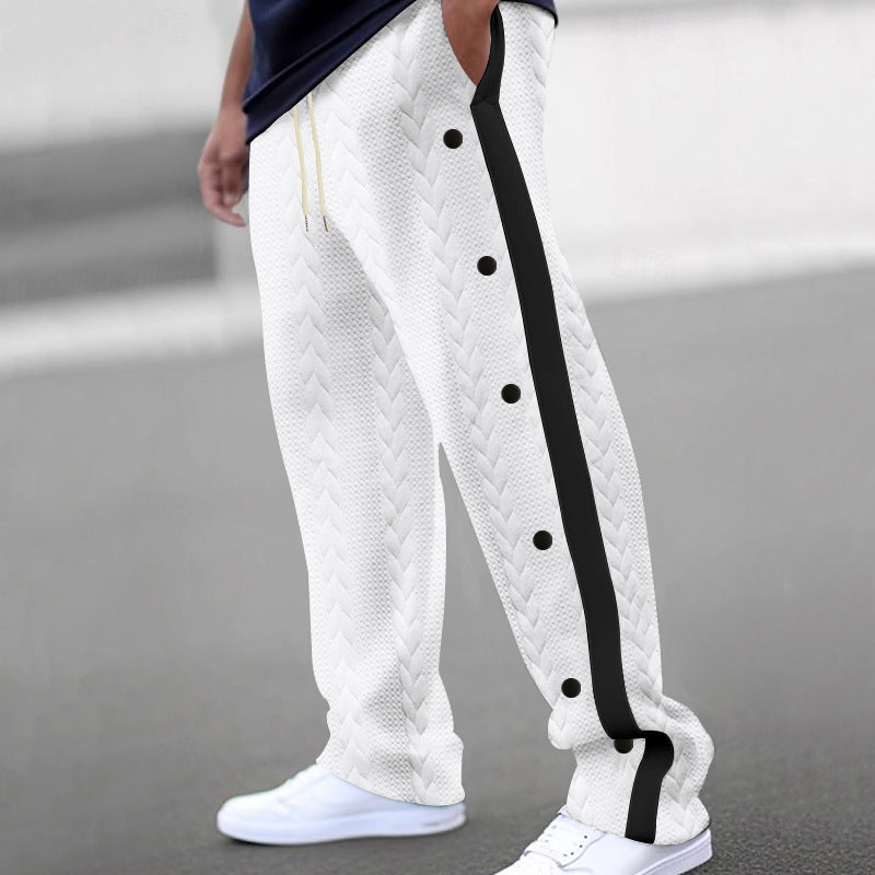 Herren Sportliche Freizeithose im modernen Design mit seitlichem Knopfleisten EB