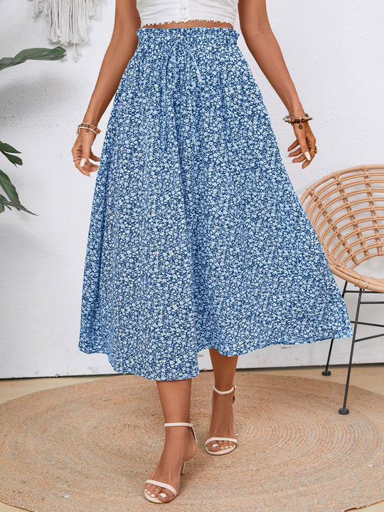 Damen Midi-Rock mit floralen Print EB