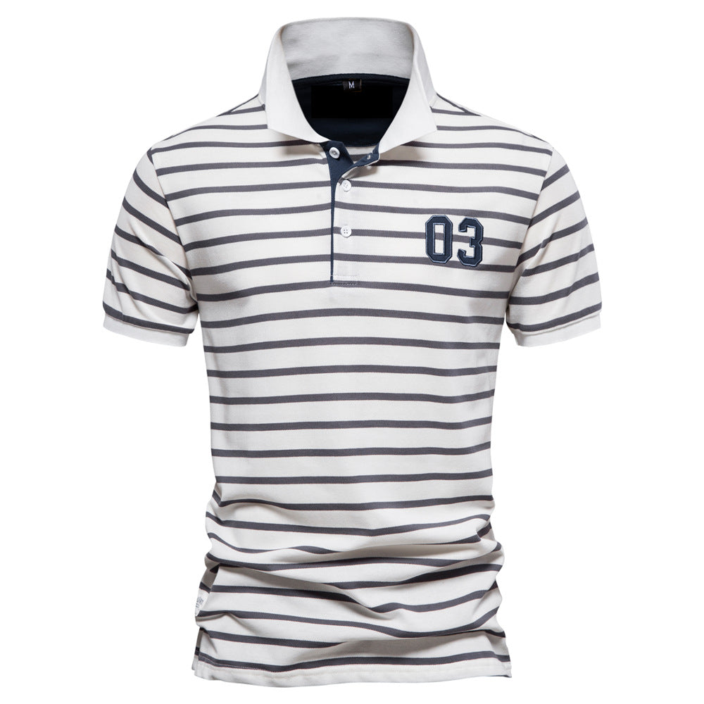 Herren Polo-Shirt mit modischem Streifenmuster und bequemem Schnitt EB