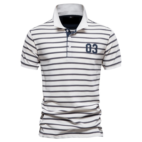 Herren Polo-Shirt mit modischem Streifenmuster und bequemem Schnitt EB