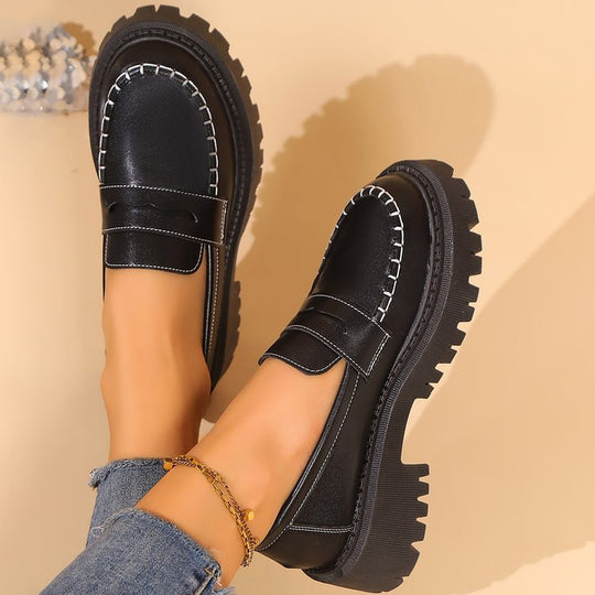 Damen elegante Mokassins mit robustem Profil EB
