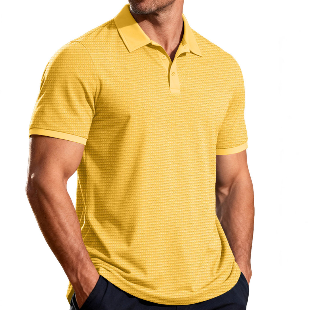 Herren nan strukturiertes Piqué-Kurzarm-Poloshirt mit Hemdkragen EB