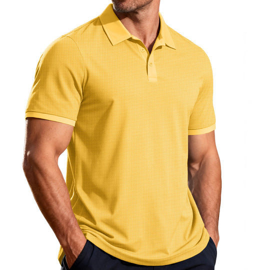 Herren nan strukturiertes Piqué-Kurzarm-Poloshirt mit Hemdkragen EB