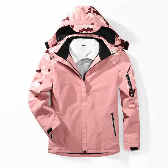 Herren Camouflage Regenjacke mit Kapuze und verstärkten Reißverschlusstaschen EB