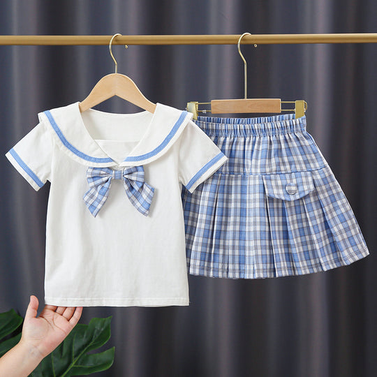 Mädchen Matrosen-Outfit mit Rüschen EB
