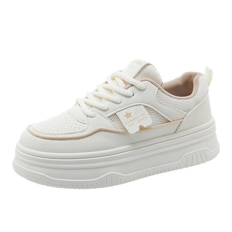 Damen Sneakers mit erhöhtem Sohlenprofil und atmungsaktiver Mesh-Oberfläche EB