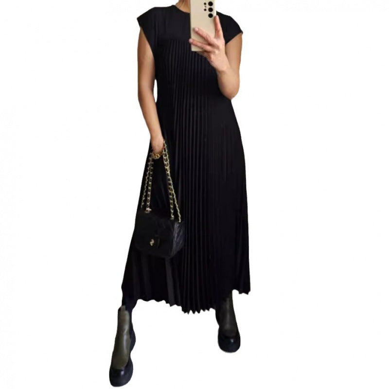 Damen Maxikleid mit plissiertem Design EB