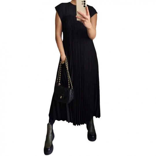 Damen Maxikleid mit plissiertem Design EB