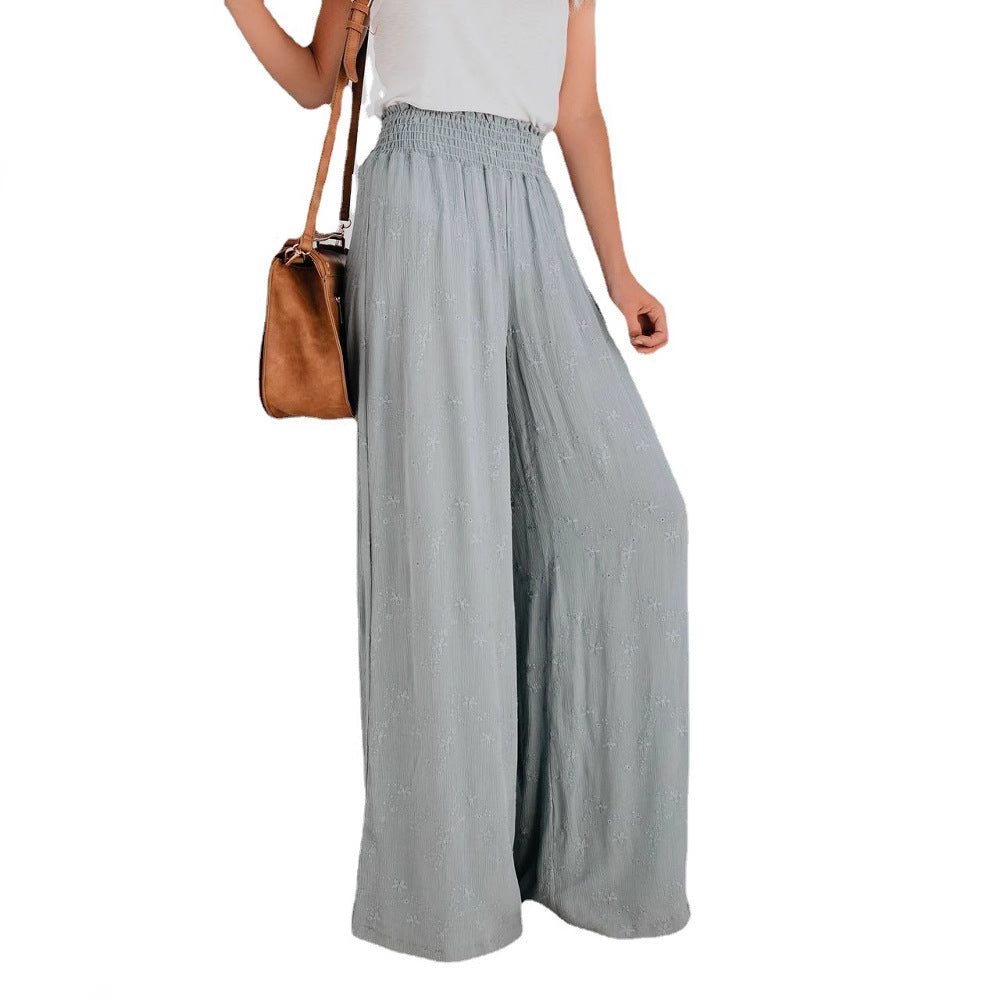 Damen Blumendruck Weite Hosen EB