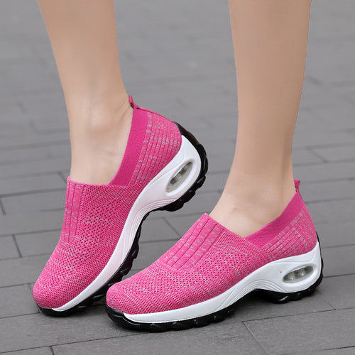 Damen Komfortable Slip-On Sportschuhe mit atmungsaktivem Obermaterial EB