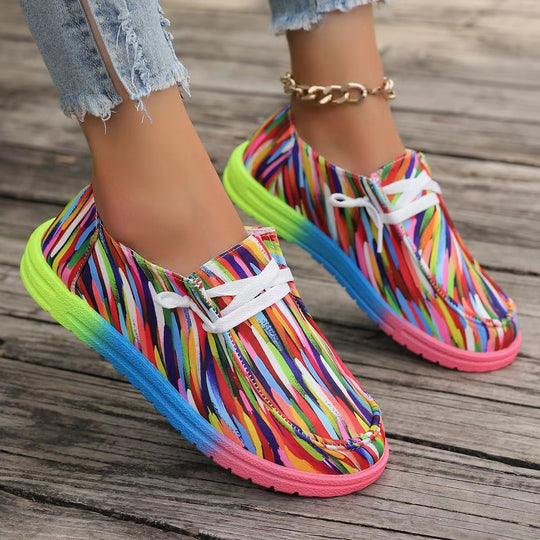 Damen Farbenfrohe Freizeitschuhe mit stylischem Grafikdesign EB