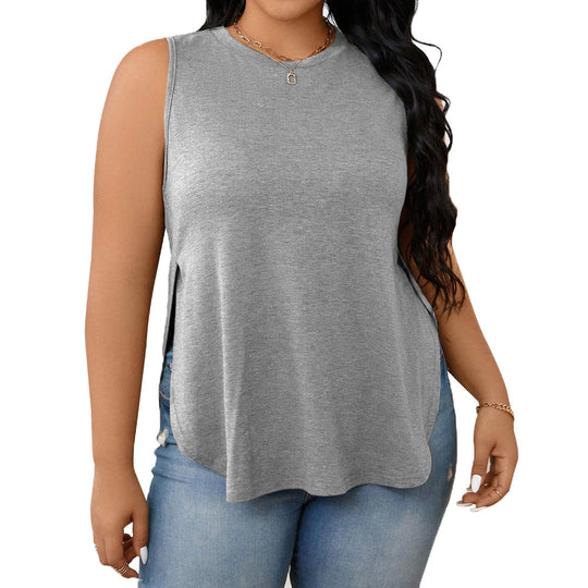 Damen lässiges Tanktop mit seitlichen Schlitzen und modischem Schnitt EB