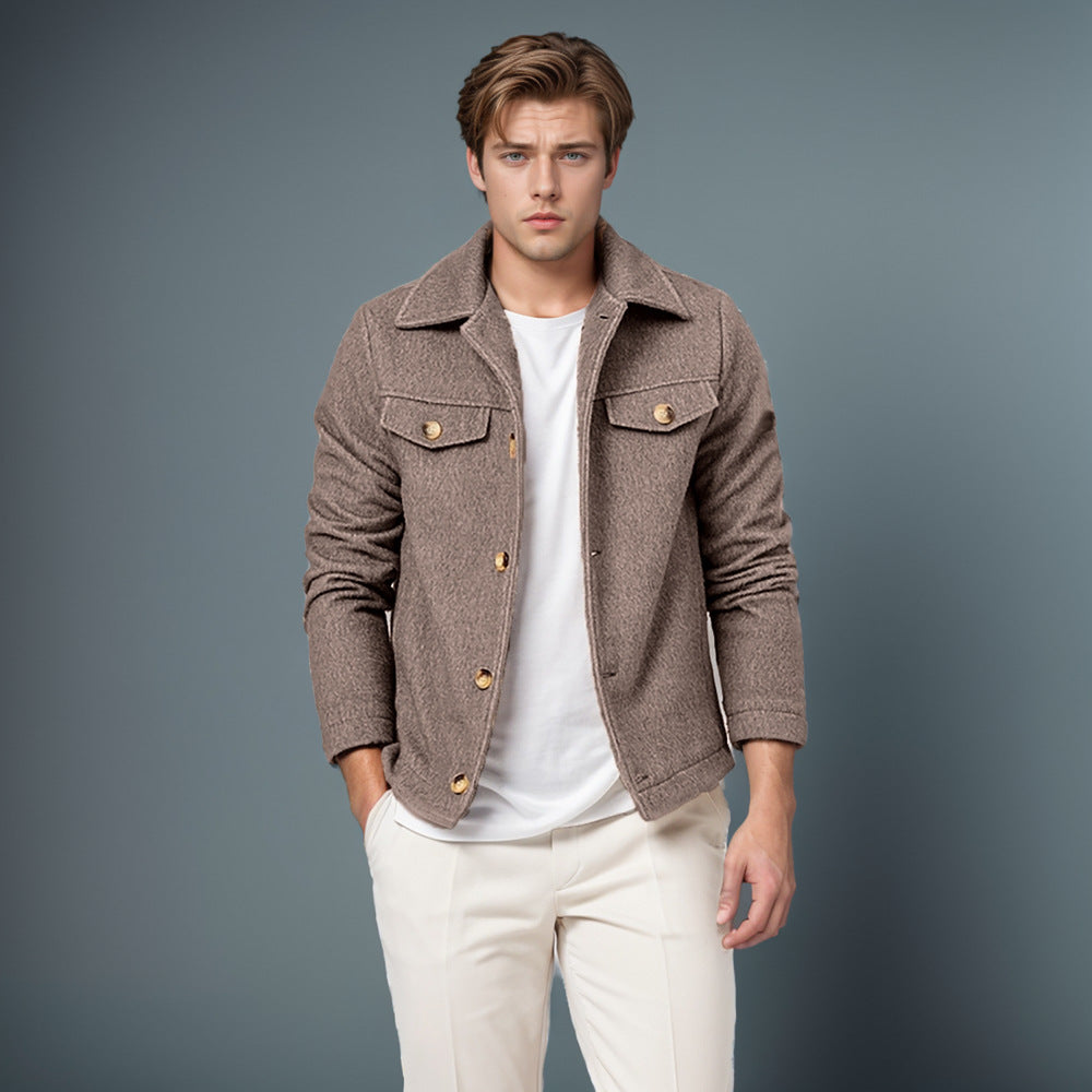 Herren lässige Fleecejacke mit strukturiertem Innenfutter EB