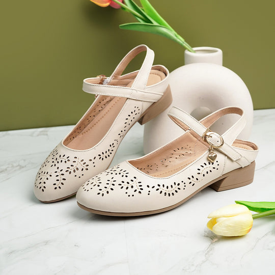 Damen Ballerinas mit modischem Lochdesign und bequemer Sohle EB