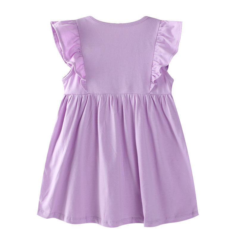 Mädchen Kleid mit zauberhaften Einhorn-Stickereien EB