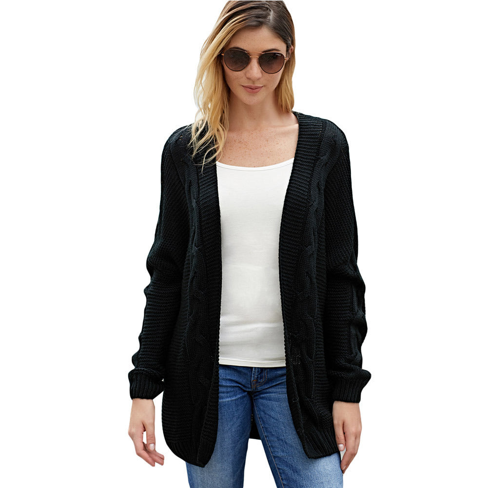 Damen Strickjacke mit zeitlosem Zopfmuster EB