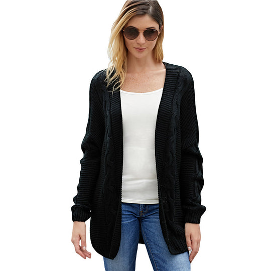 Damen Strickjacke mit zeitlosem Zopfmuster EB