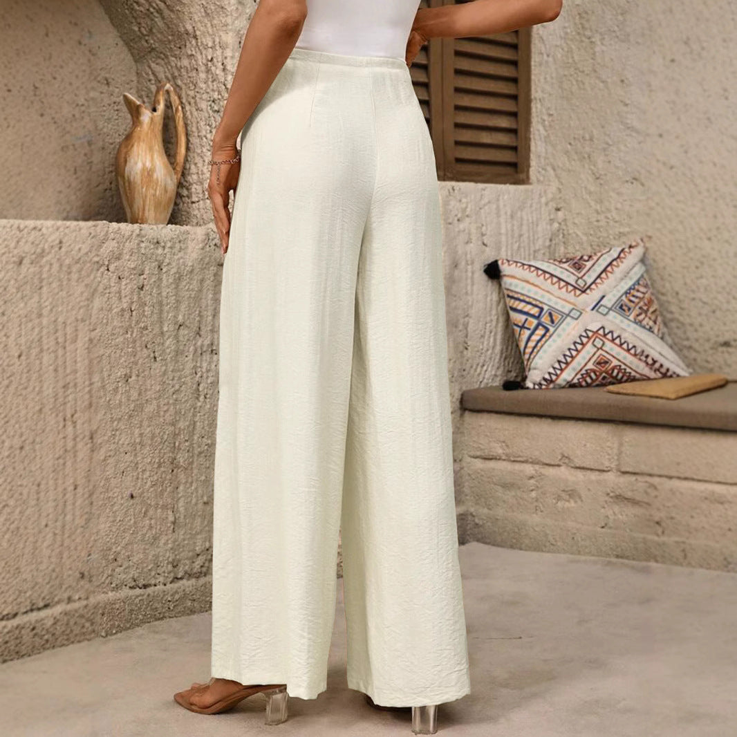 Damen Weit geschnittene Palazzo-Hose mit eleganter Faltenlegung EB