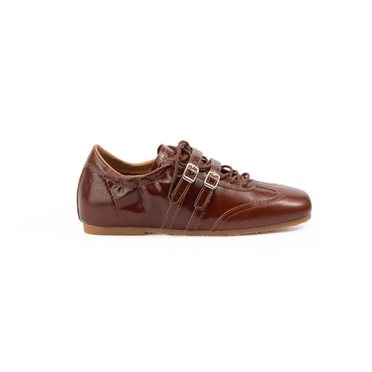 Damen Sneaker mit Schnallenakzenten und weicher Oberflächenstruktur EB