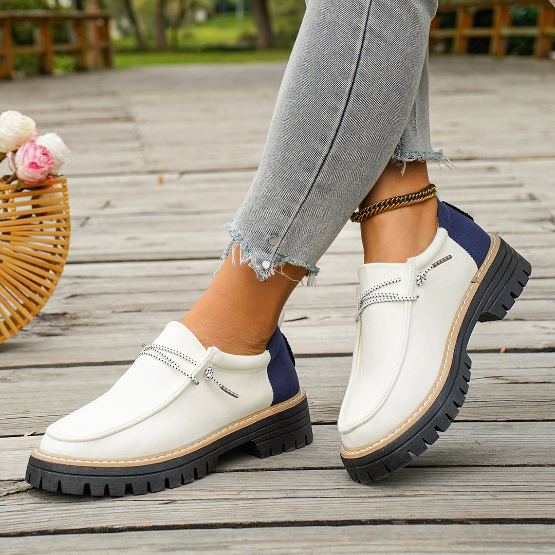Damen modische Slipper mit praktischem Gummizug und robustem Profil EB