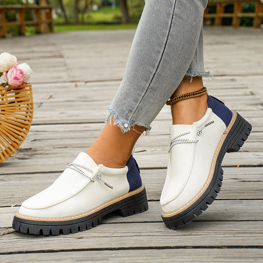 Damen modische Slipper mit praktischem Gummizug und robustem Profil EB